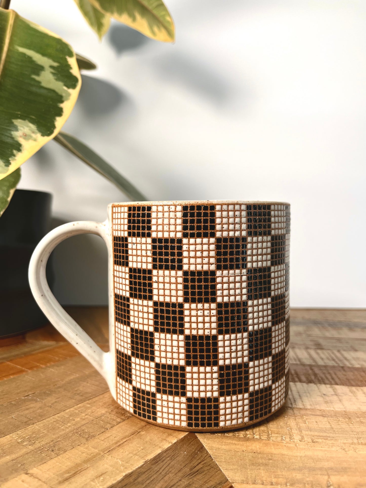 Checkered Pattern Tile Mug