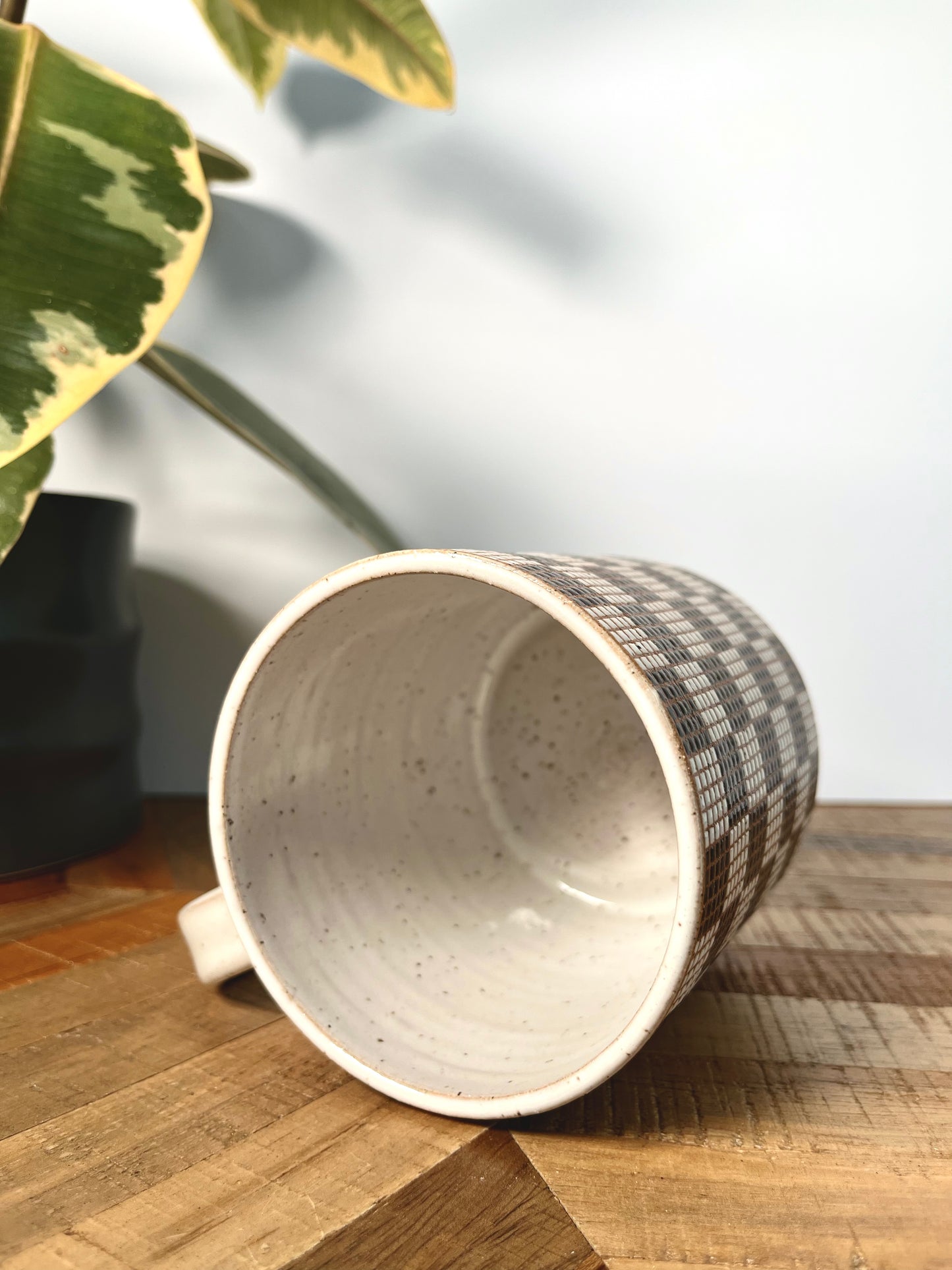 Checkered Pattern Tile Mug