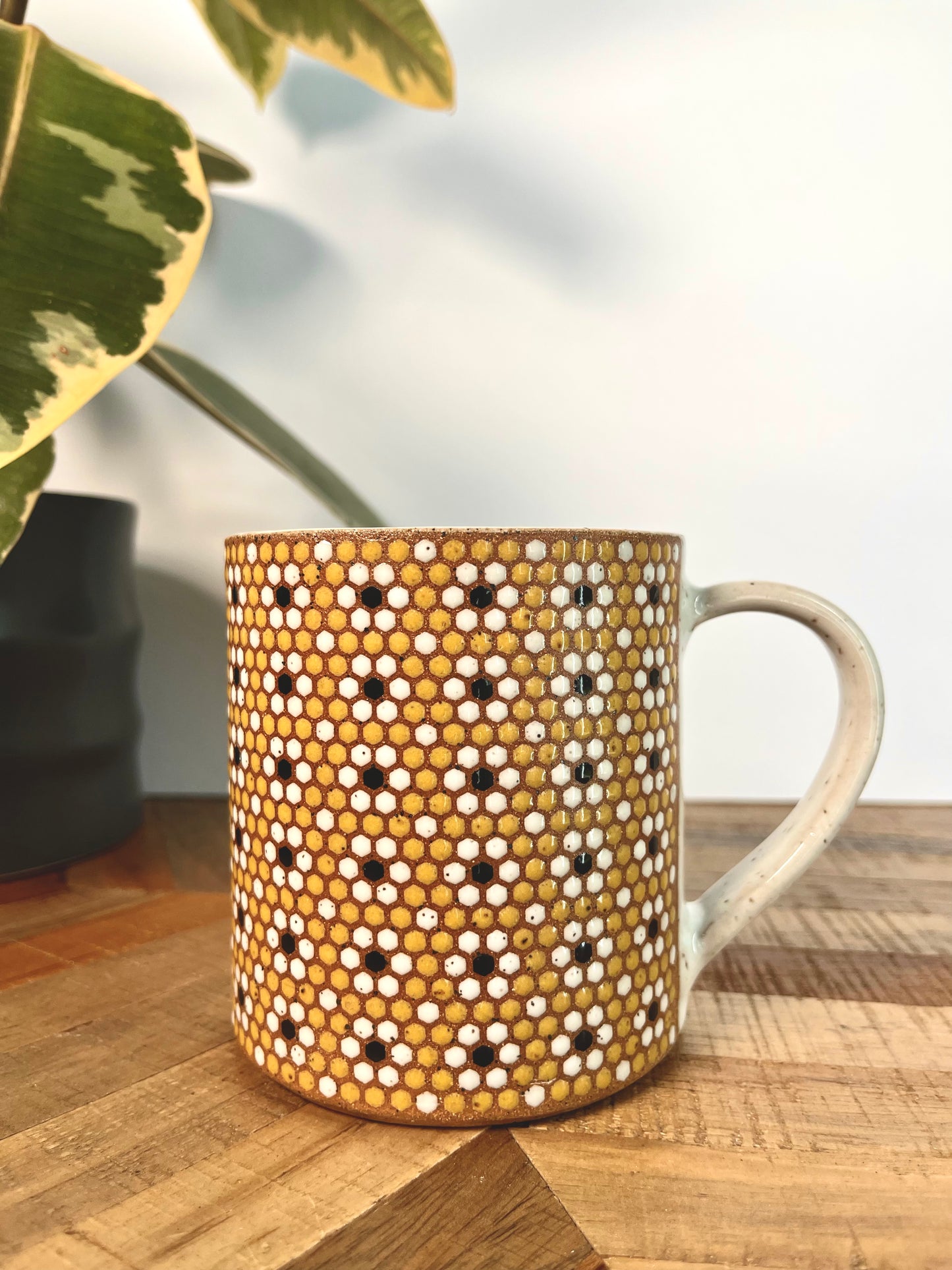 Yellow Floral Tile Mug