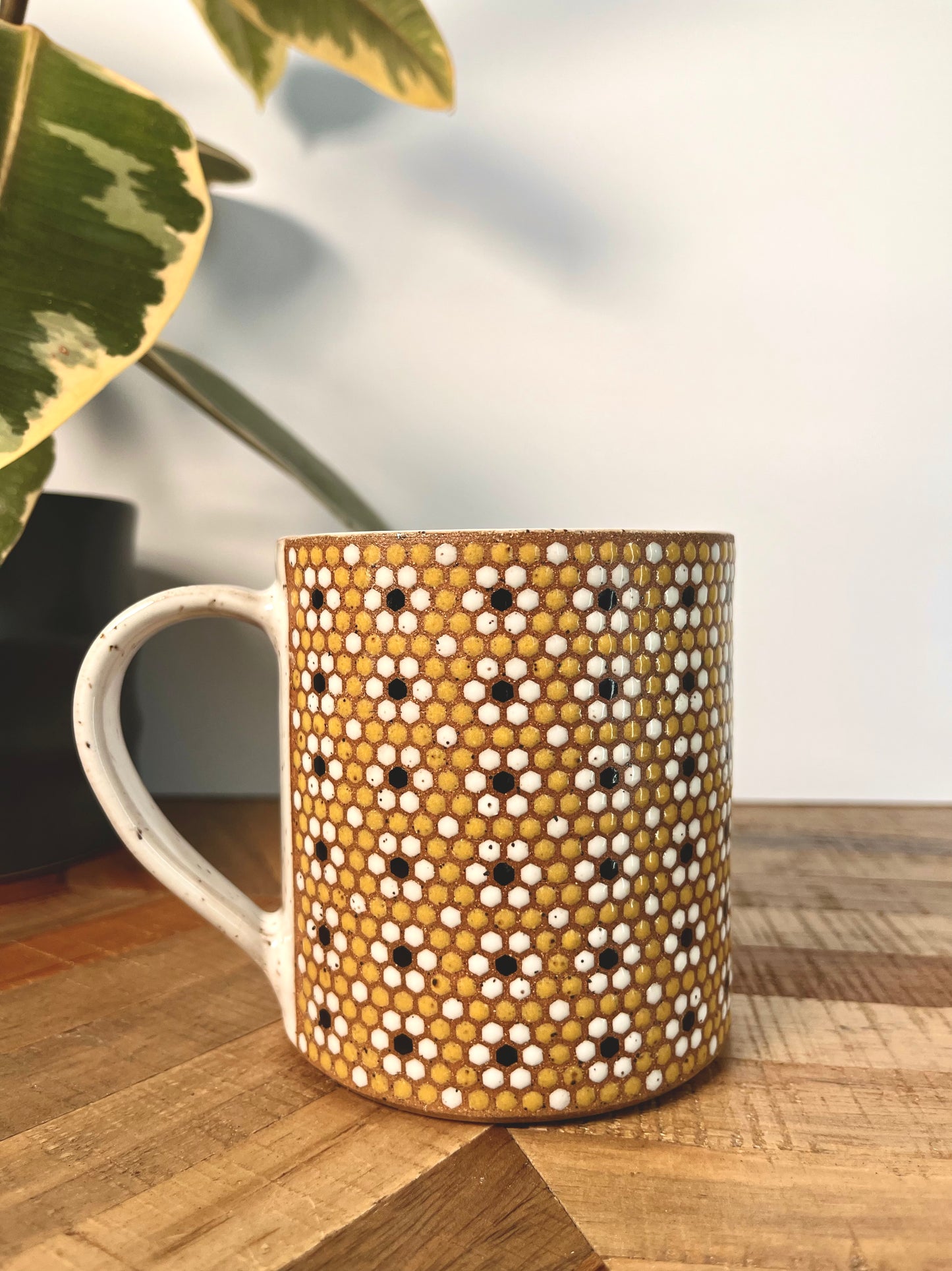 Yellow Floral Tile Mug
