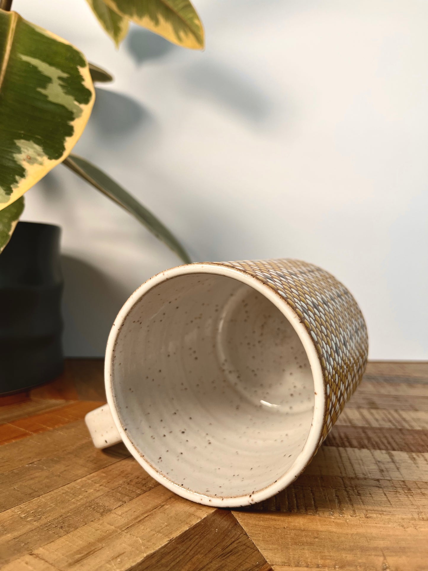 Yellow Floral Tile Mug