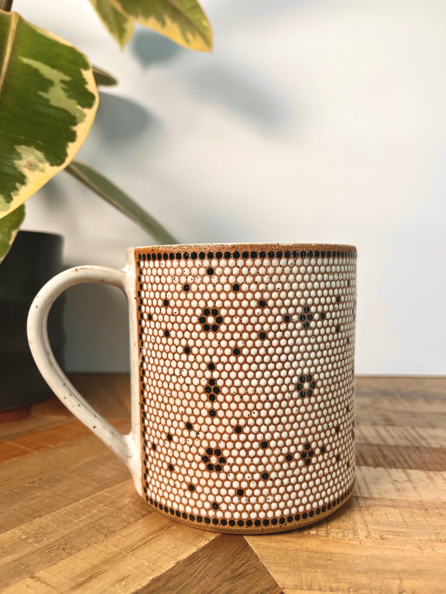 White & Black Wraparound Tile Mug