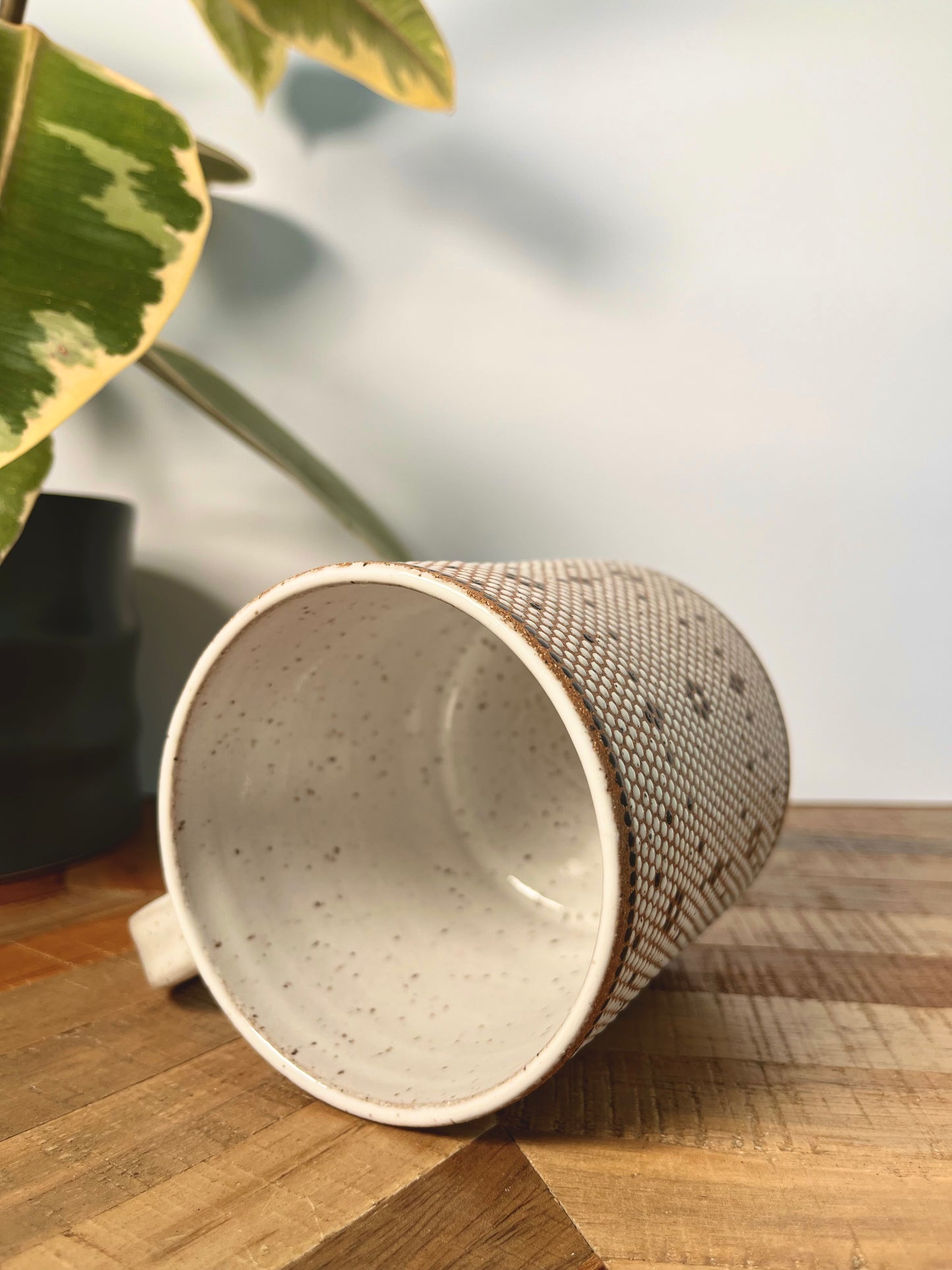 White & Black Wraparound Tile Mug