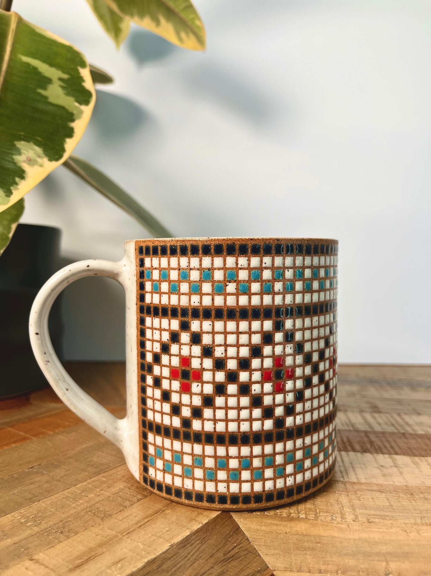 Square Patterned Tile Mug