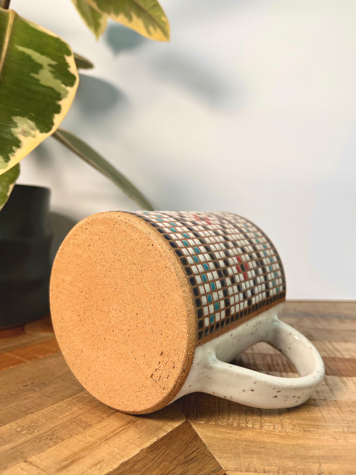 Square Patterned Tile Mug
