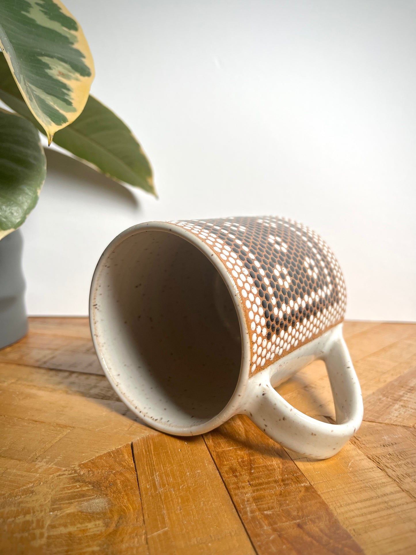 White & Black Penny Tile Mug
