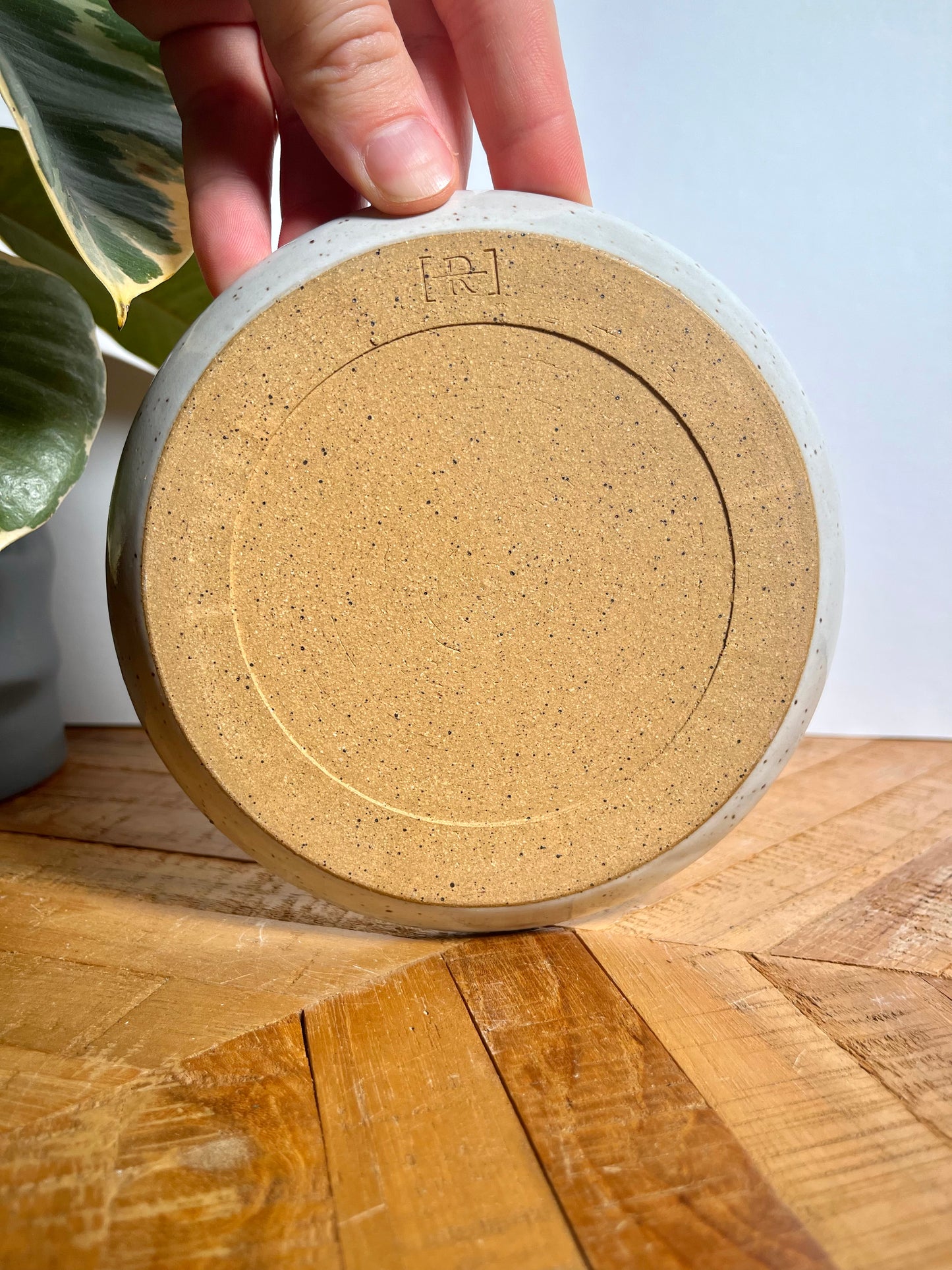 Small Black and White Floral Tile Plate