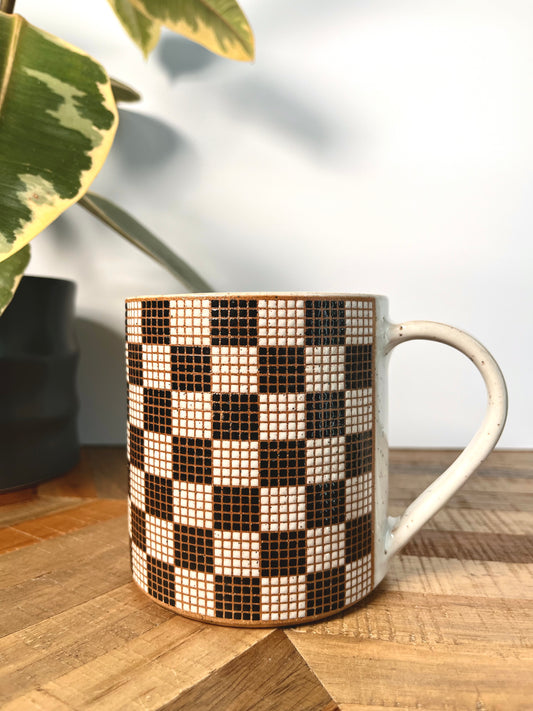 Checkered Pattern Tile Mug