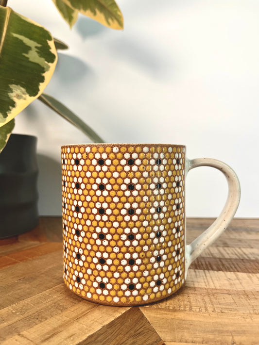 Yellow Floral Tile Mug