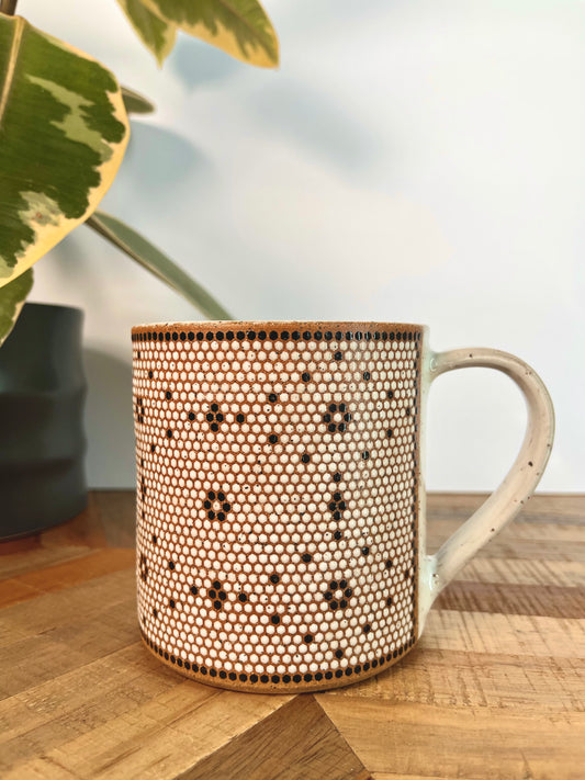 White & Black Wraparound Tile Mug
