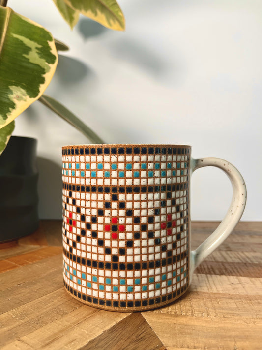 Square Patterned Tile Mug