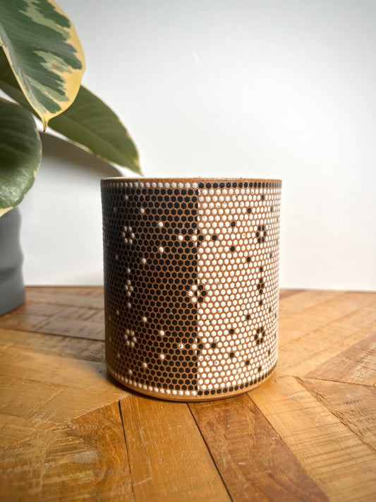 Half & Half White and Black Tile Mug