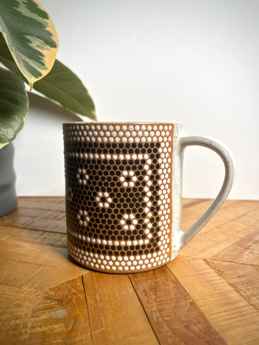 White & Black Penny Tile Mug