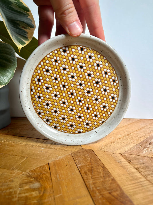 Small Yellow Floral Tile Plate