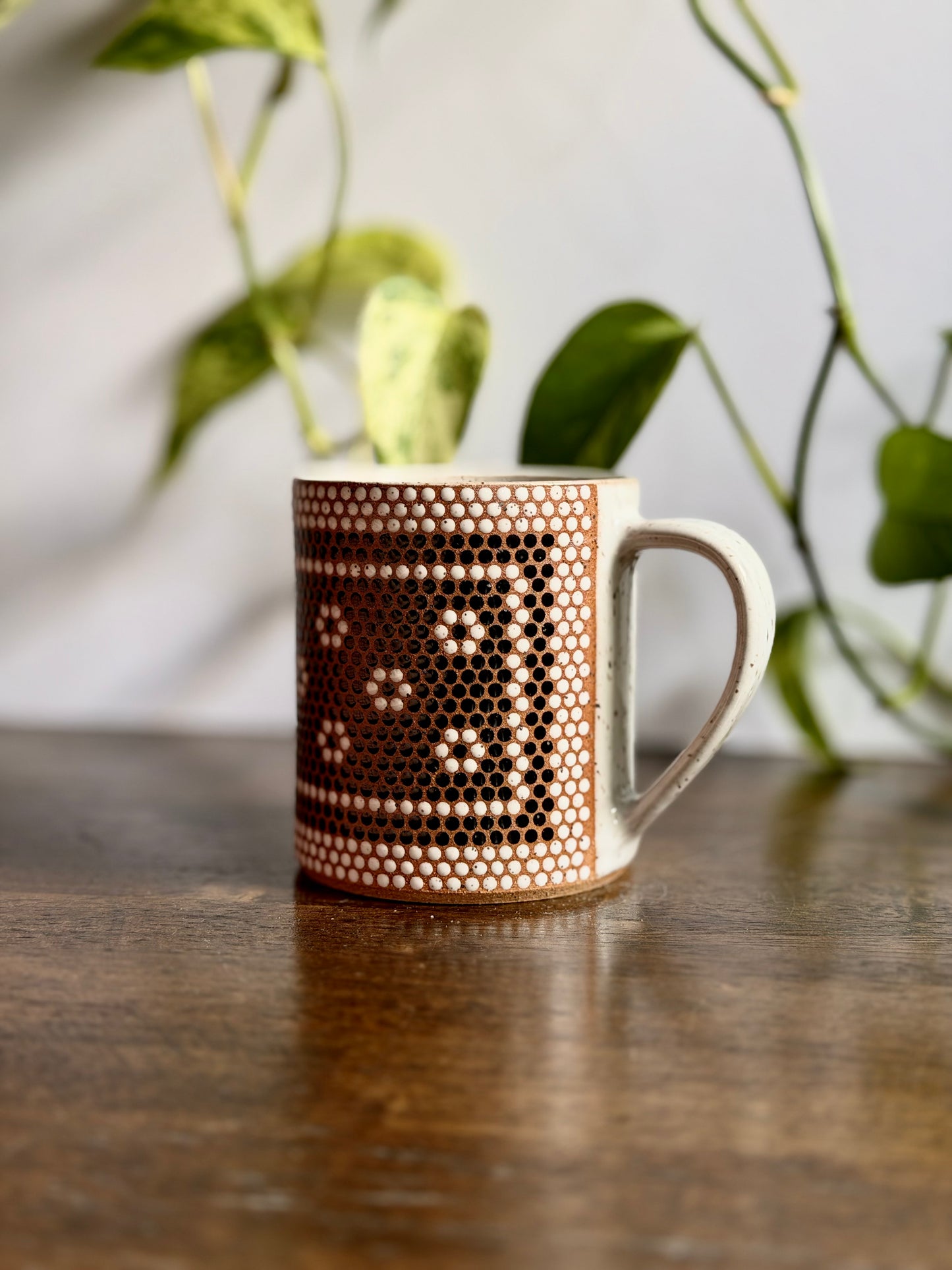 White & Black Penny Tile Mug