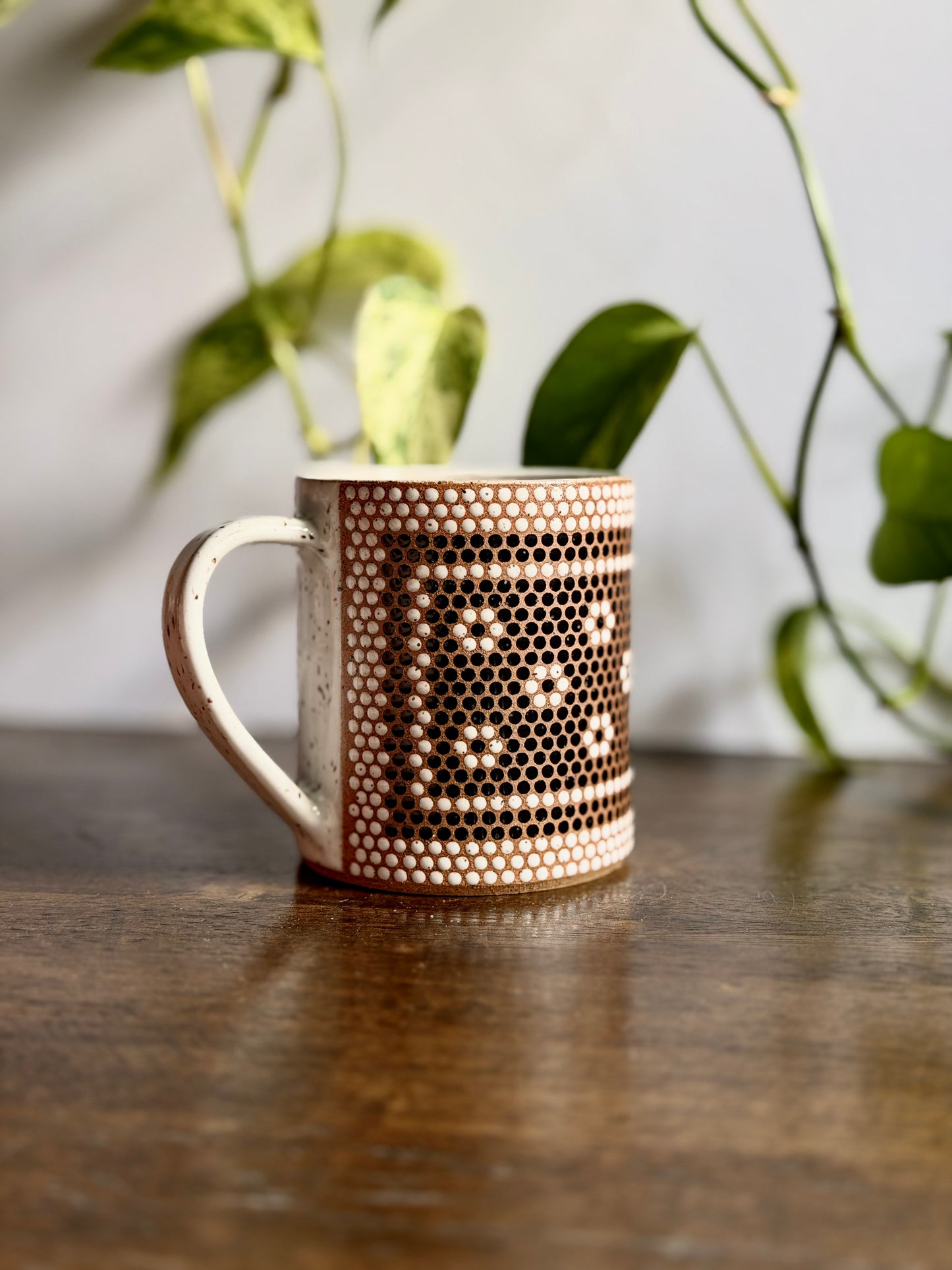 White & Black Penny Tile Mug