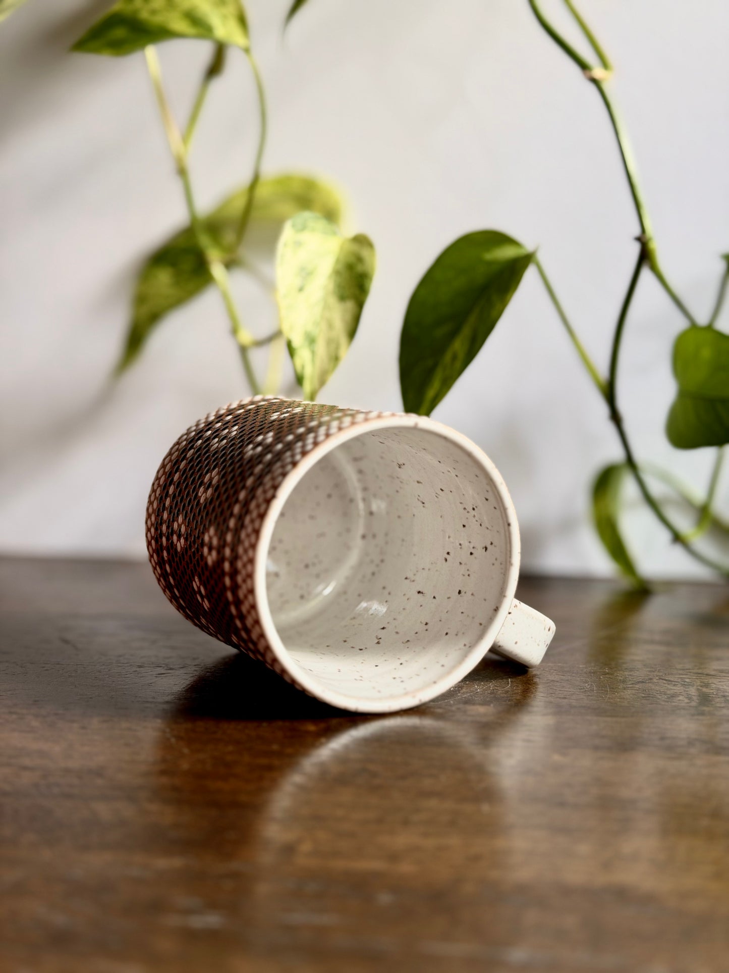 White & Black Penny Tile Mug