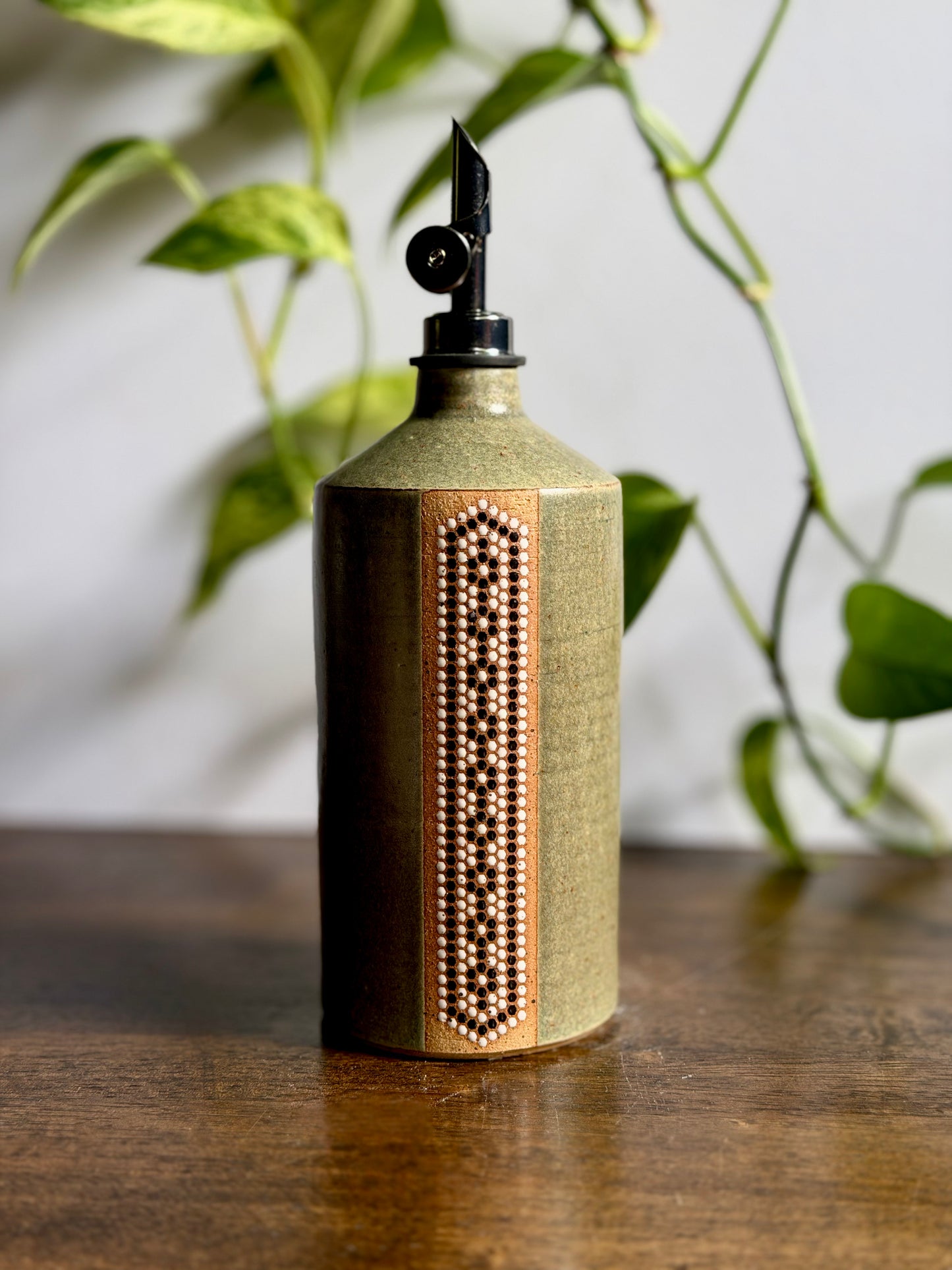 Satin Green Oil Bottle #4