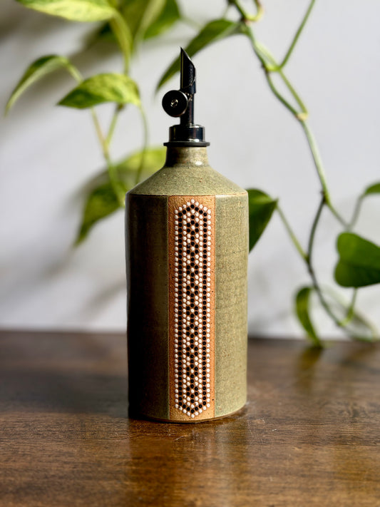 Satin Green Oil Bottle #4