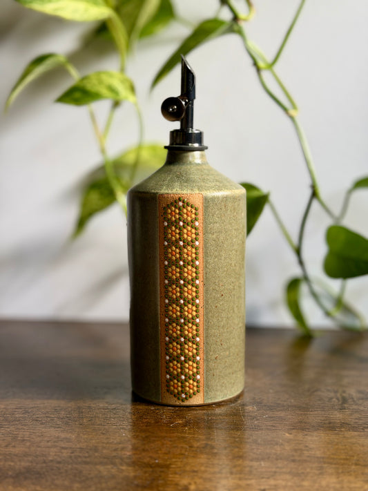Satin Green Oil Bottle #1
