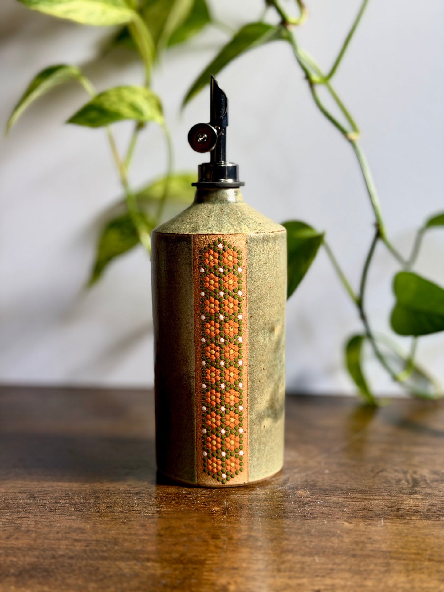Satin Green Oil Bottle #5
