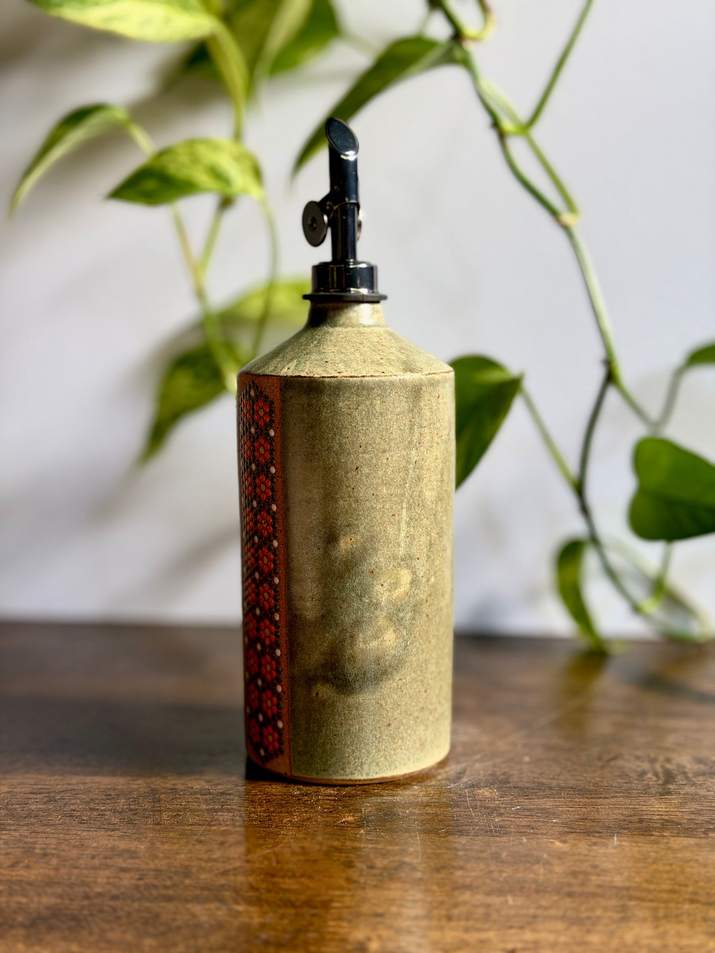 Satin Green Oil Bottle #5