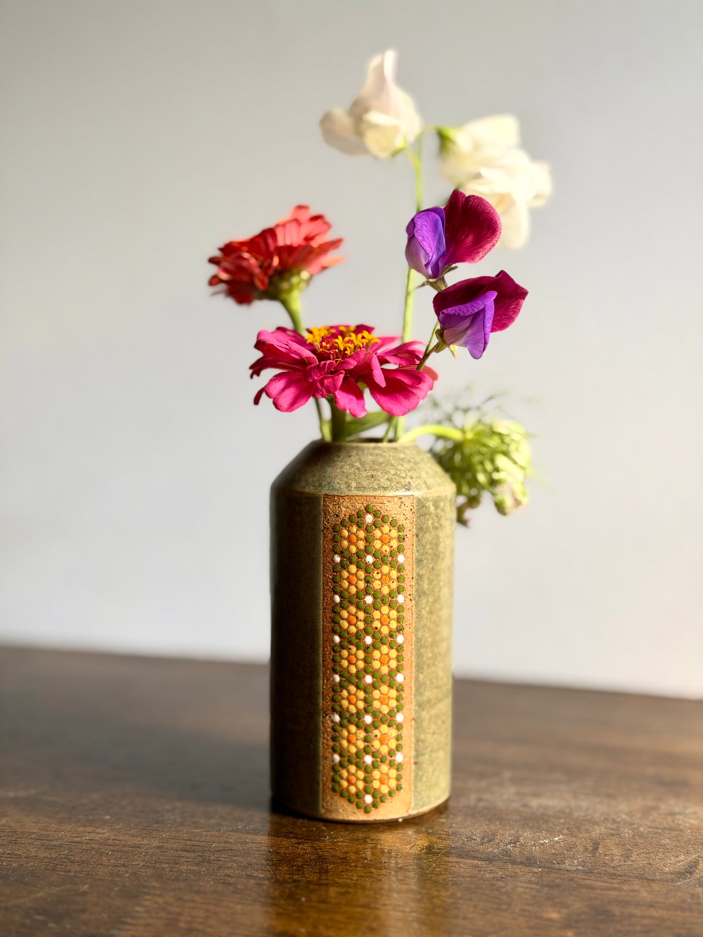 Satin Green Bud Vase #1