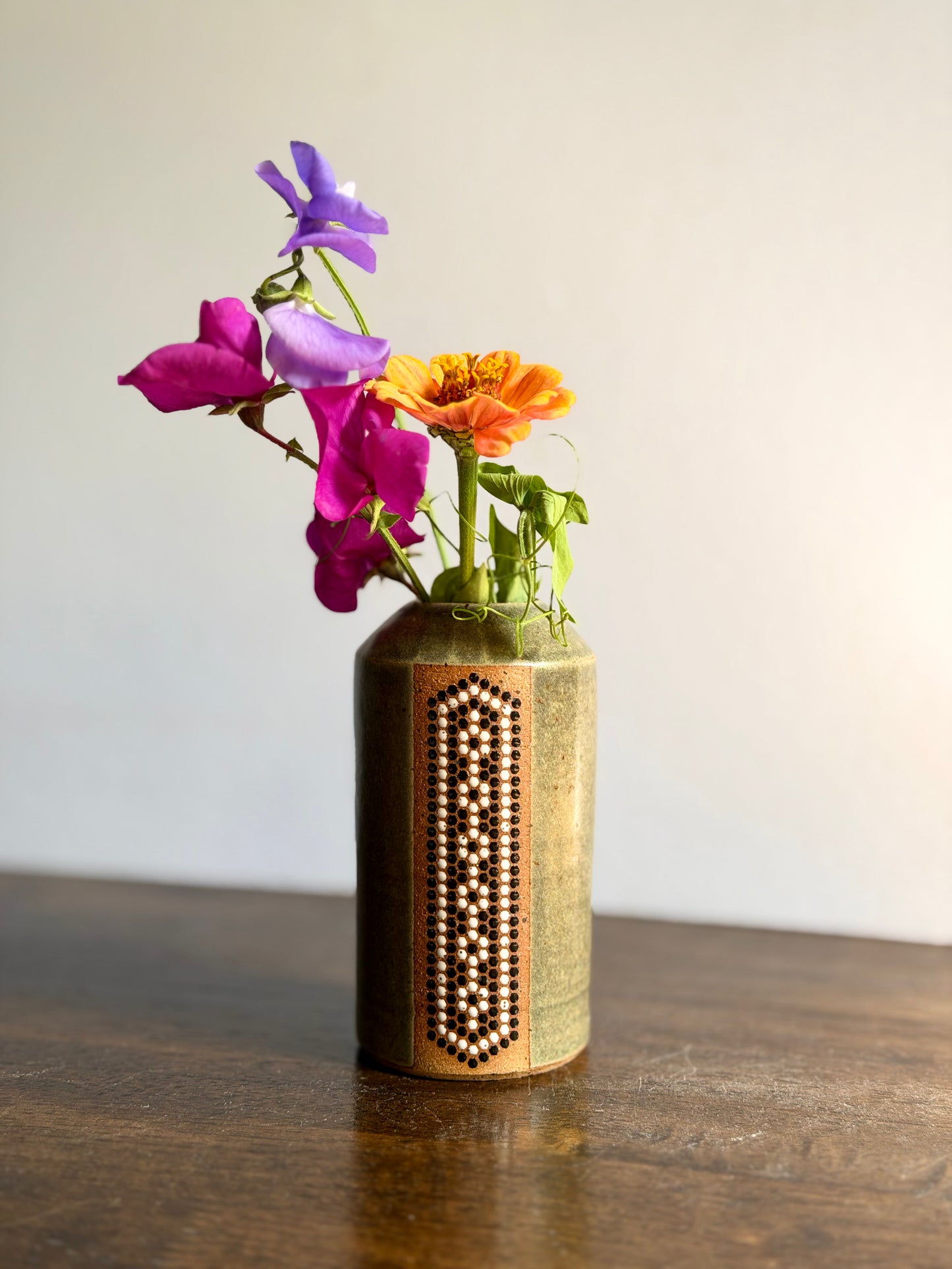 Satin Green Bud Vase #2