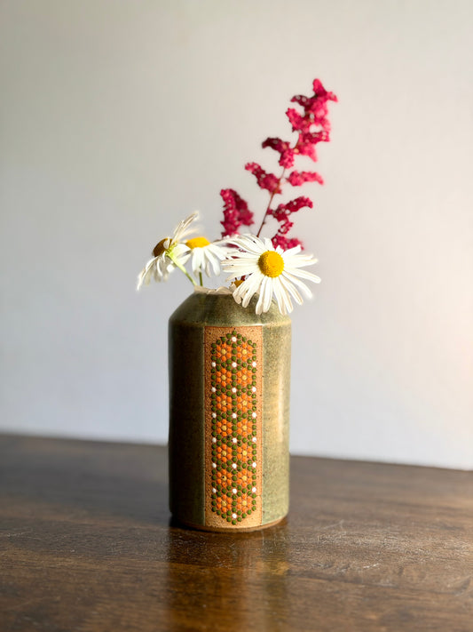 Satin Green Bud Vase #3