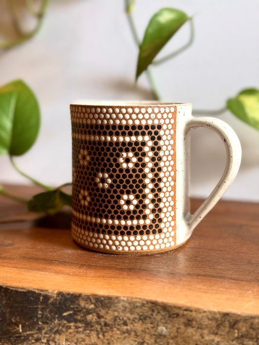 White & Black Penny Tile Mug