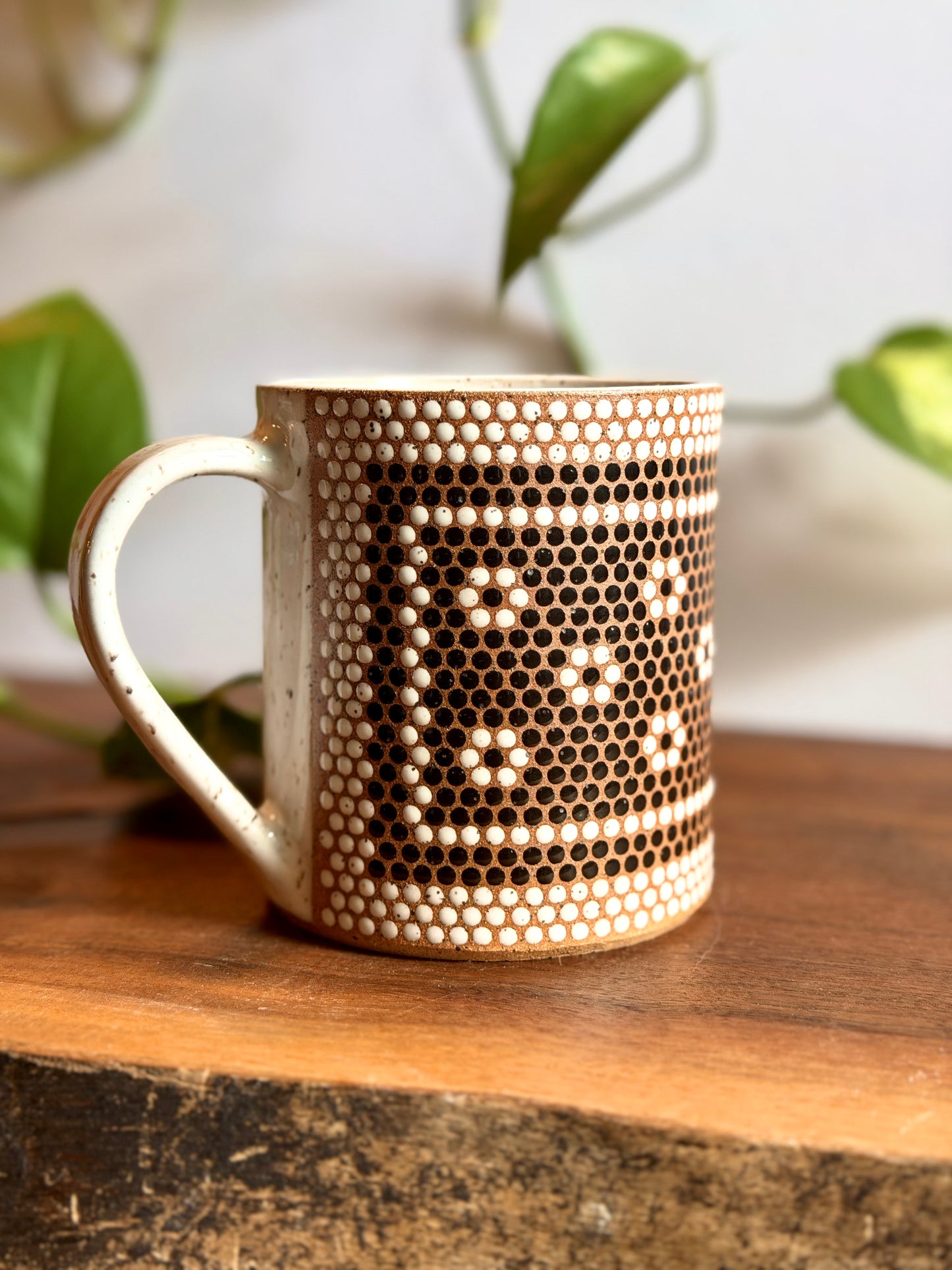 White & Black Penny Tile Mug