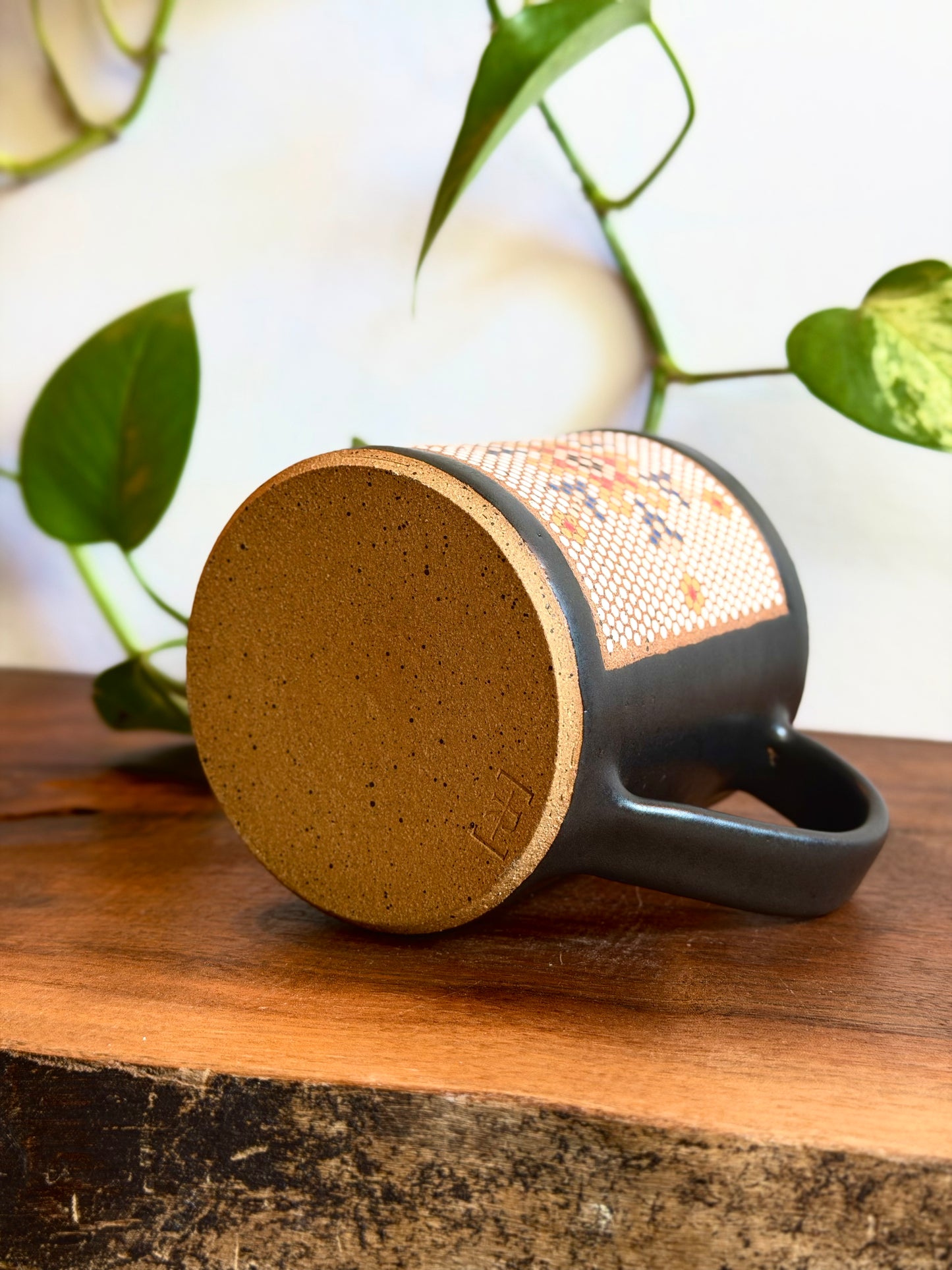 *SECONDS* Satin Black Mosaic Tile Mug #2