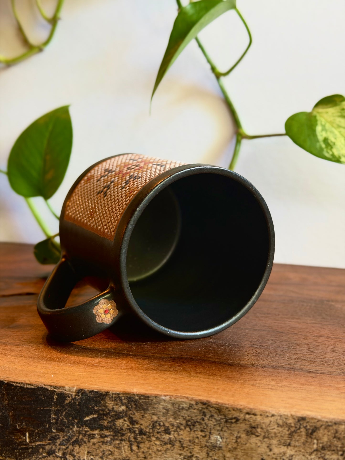 *SECONDS* Satin Black Mosaic Tile Mug #2