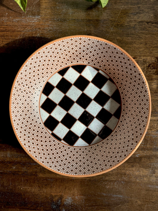 Counter Bowl w/ Checkerboard & Hex Tiles