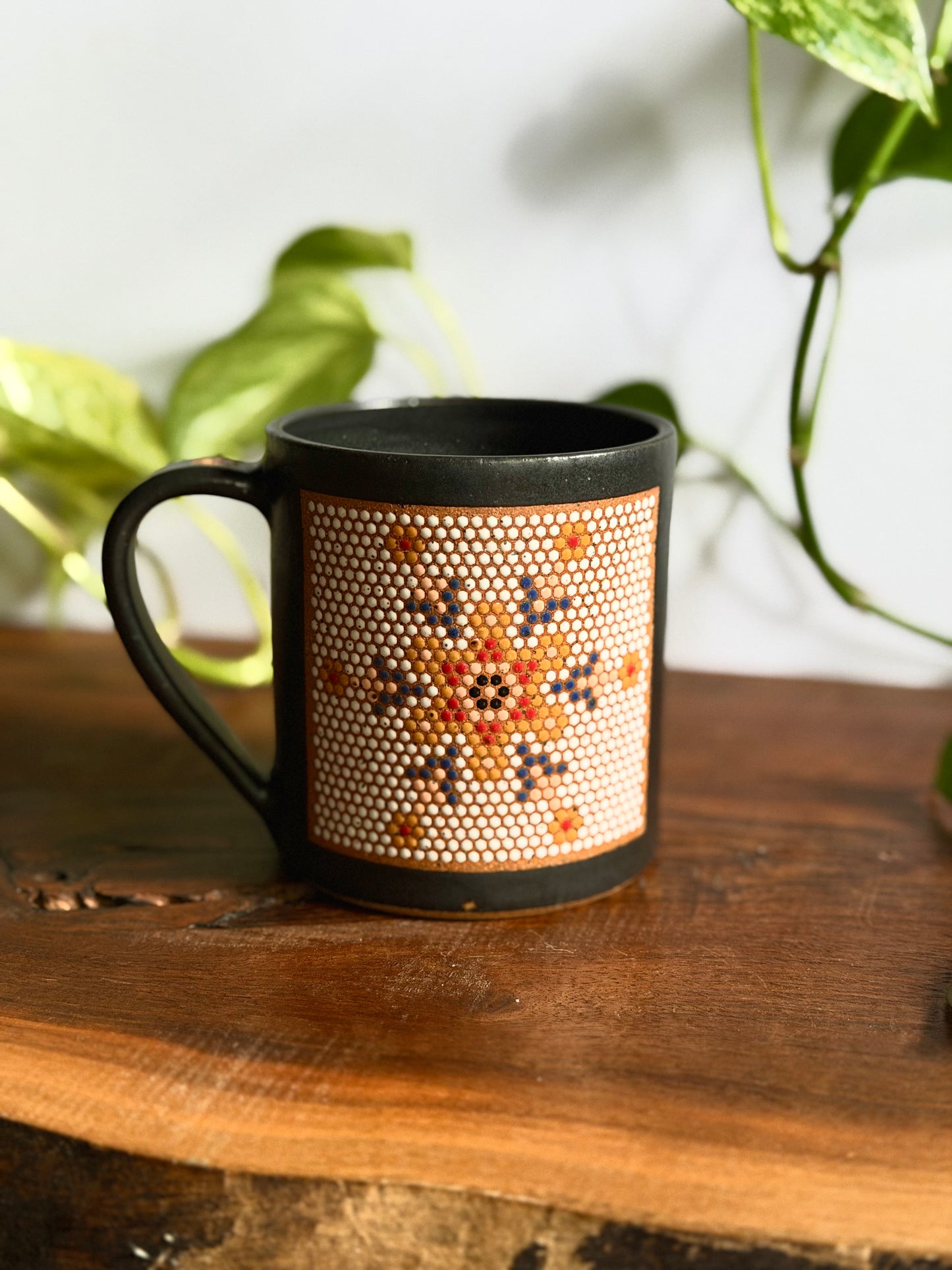 *SECONDS* Left-handed Satin Black Mosaic Tile Mug #2