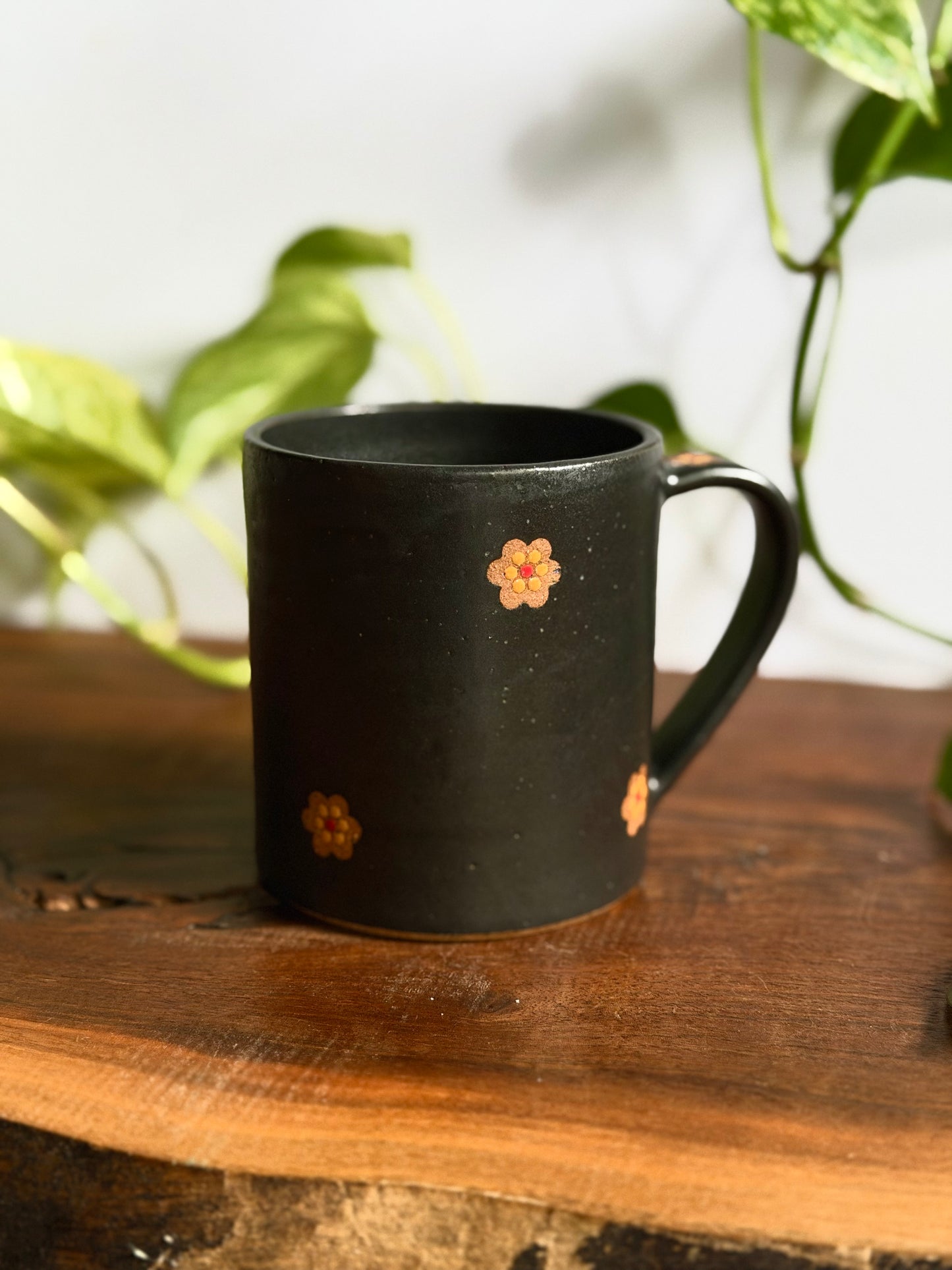 *SECONDS* Left-handed Satin Black Mosaic Tile Mug #2