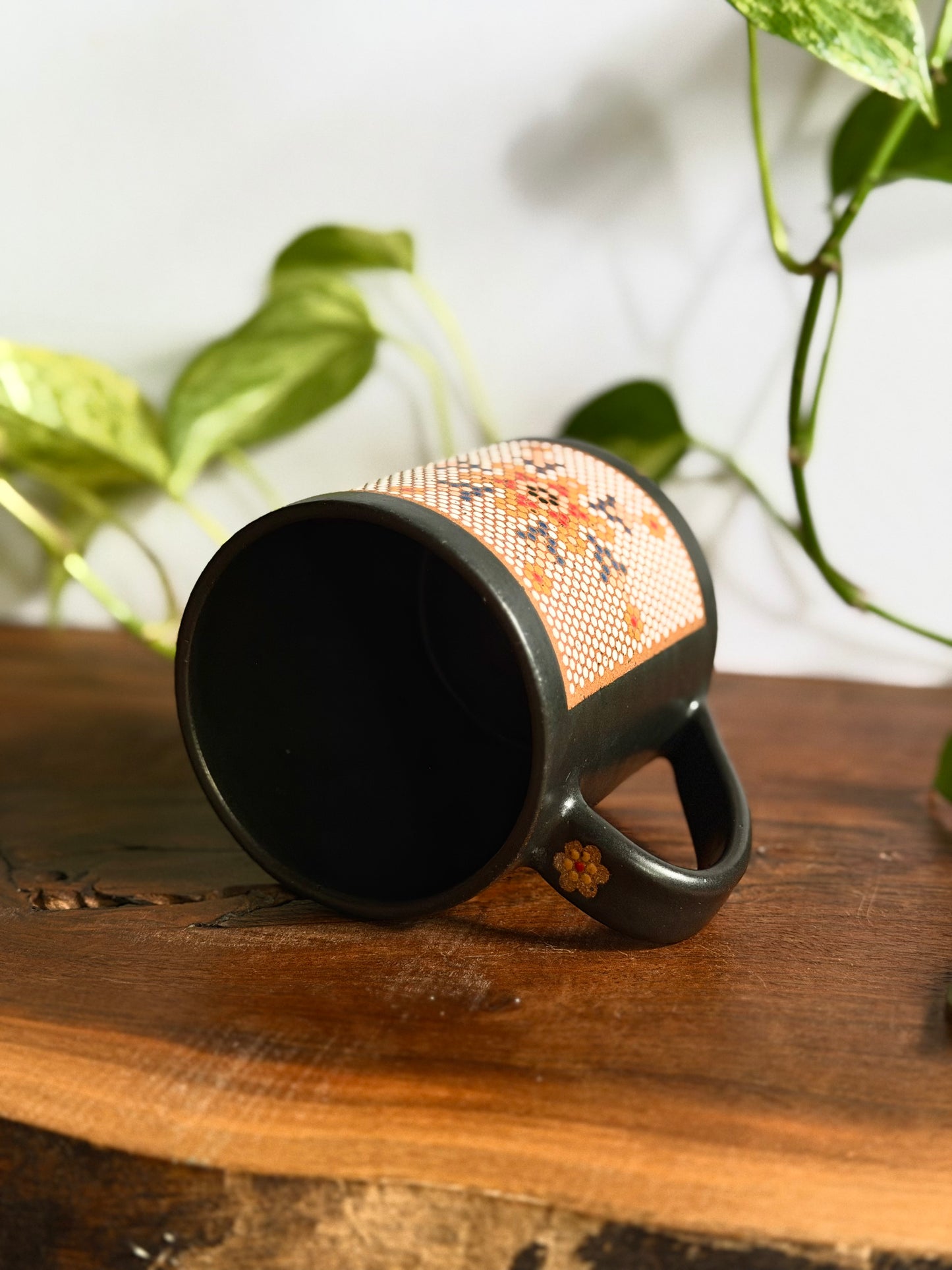 *SECONDS* Left-handed Satin Black Mosaic Tile Mug #2