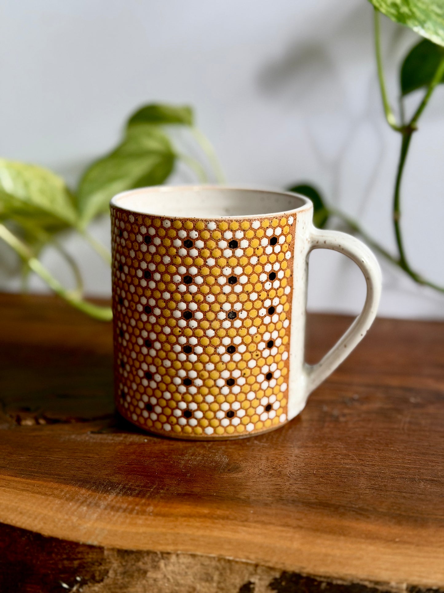 Hex Yellow Floral Mug