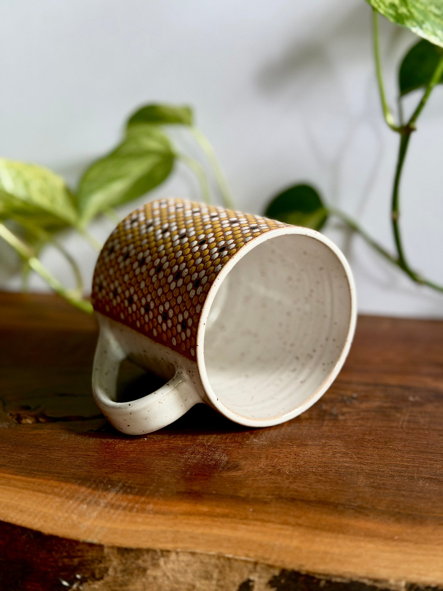Hex Yellow Floral Mug