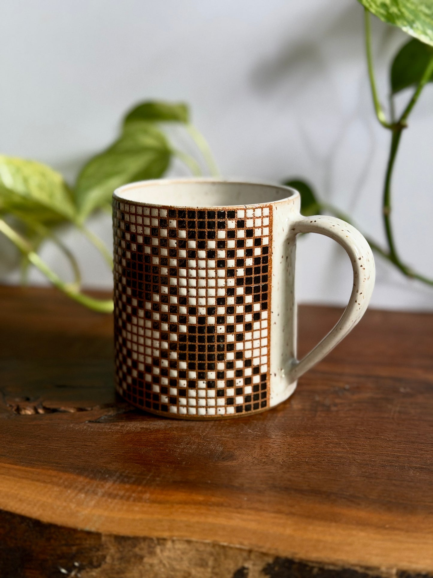 Square Argyle Patterned Mug